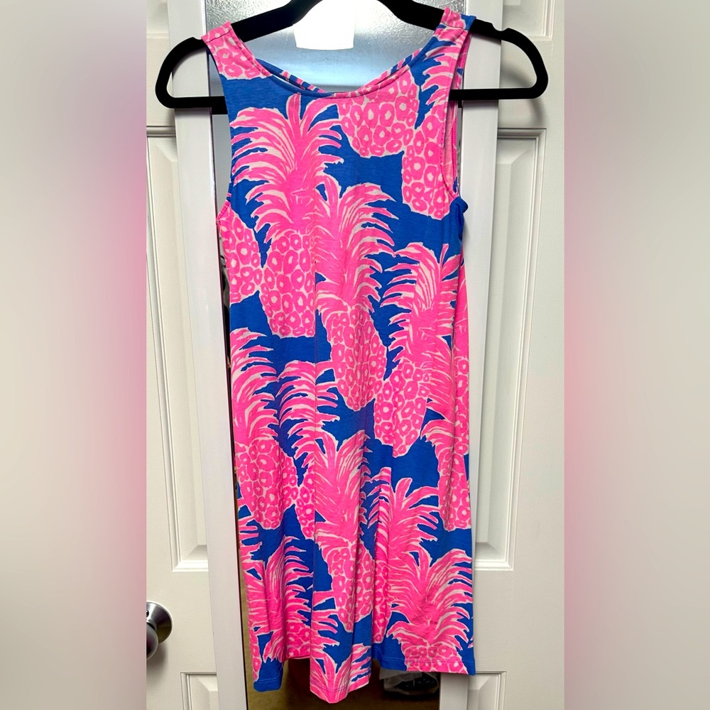 Lilly Pulitzer Blue and Pink Pineapple Dress